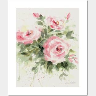 Washy Pink Roses A Posters and Art